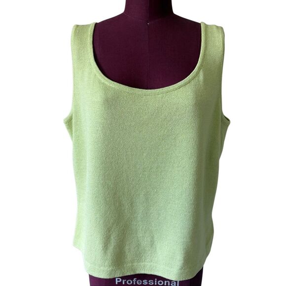 St John Santana Knit Top Scoop Neck size L Light Green - Picture 2 of 8